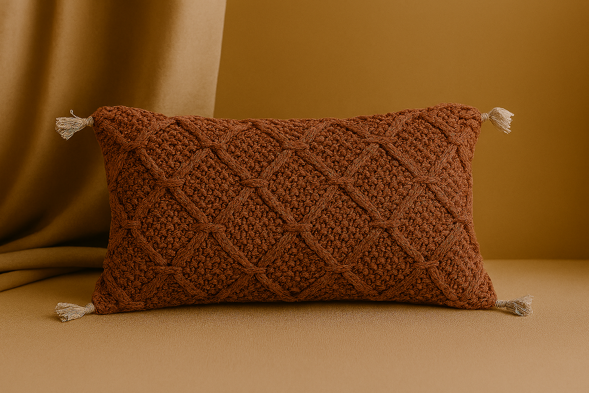 Rust Diamond Lumbar Pillow