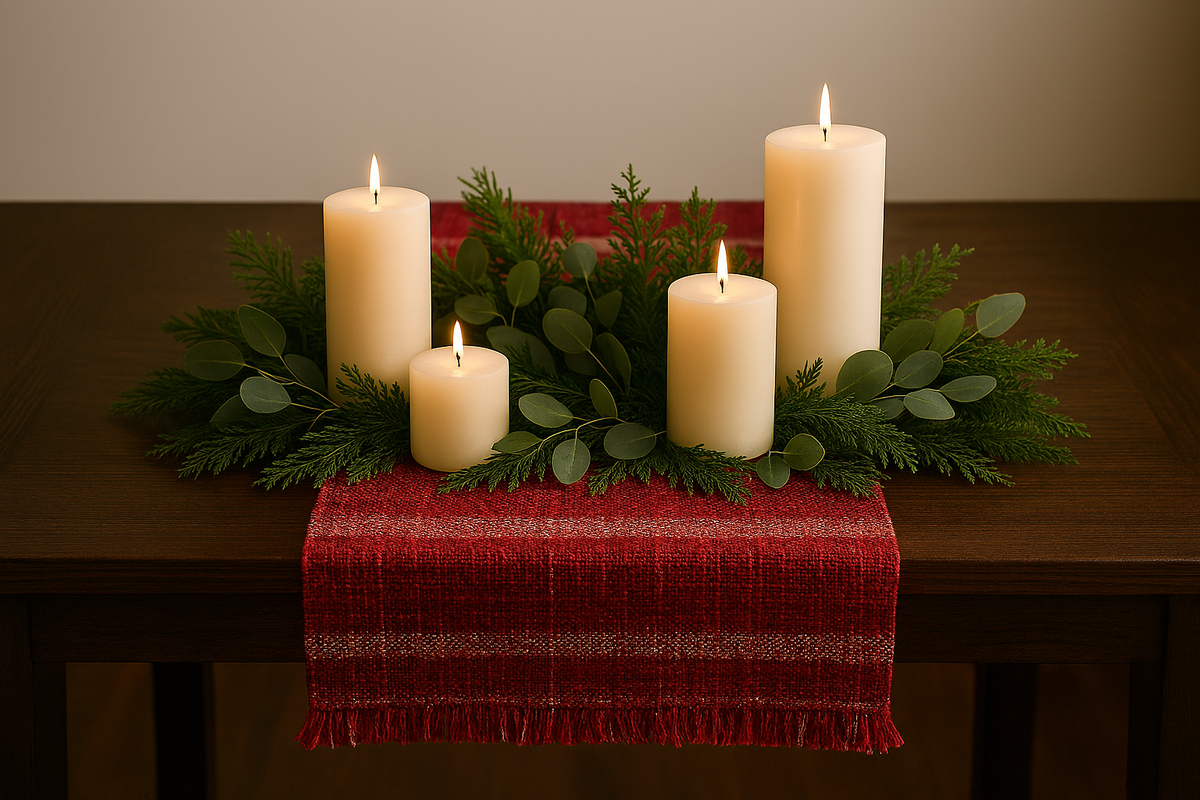 Woven Wool Striped Table Runner