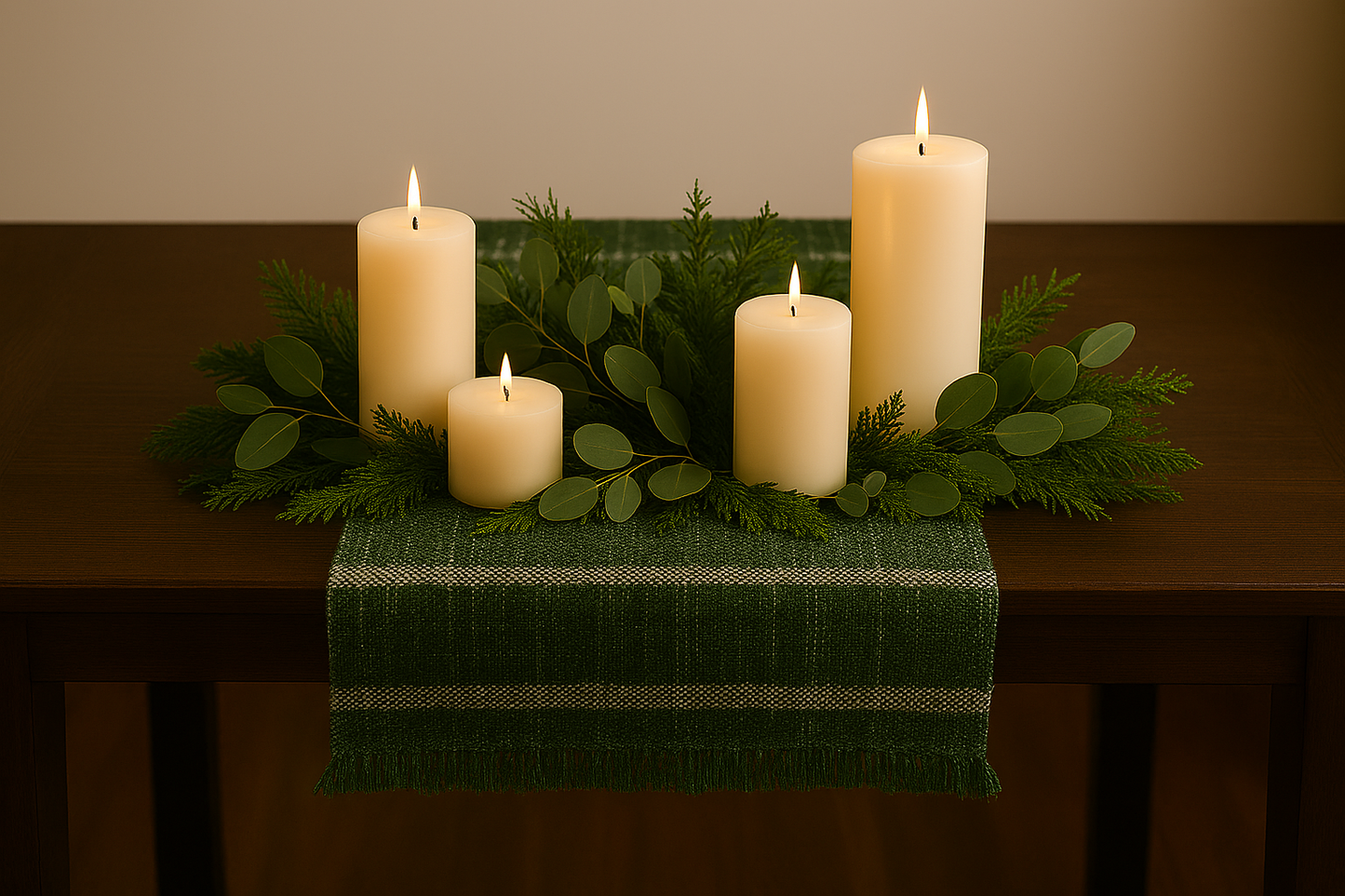 Woven Wool Striped Table Runner