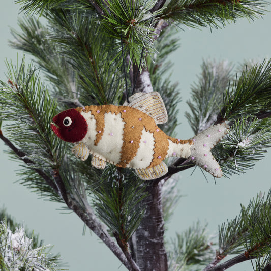 Embroidered Felt Fish Ornament
