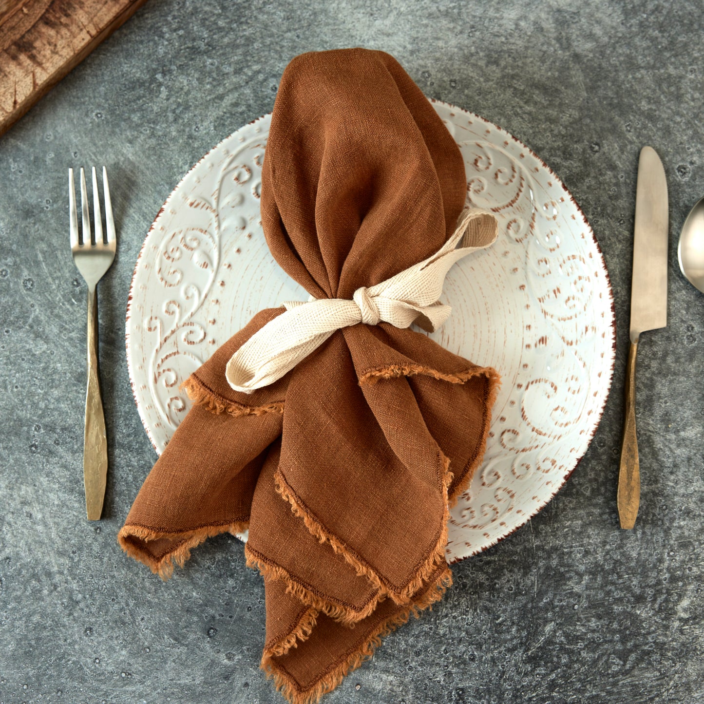 Fringed Stone Washed Napkin