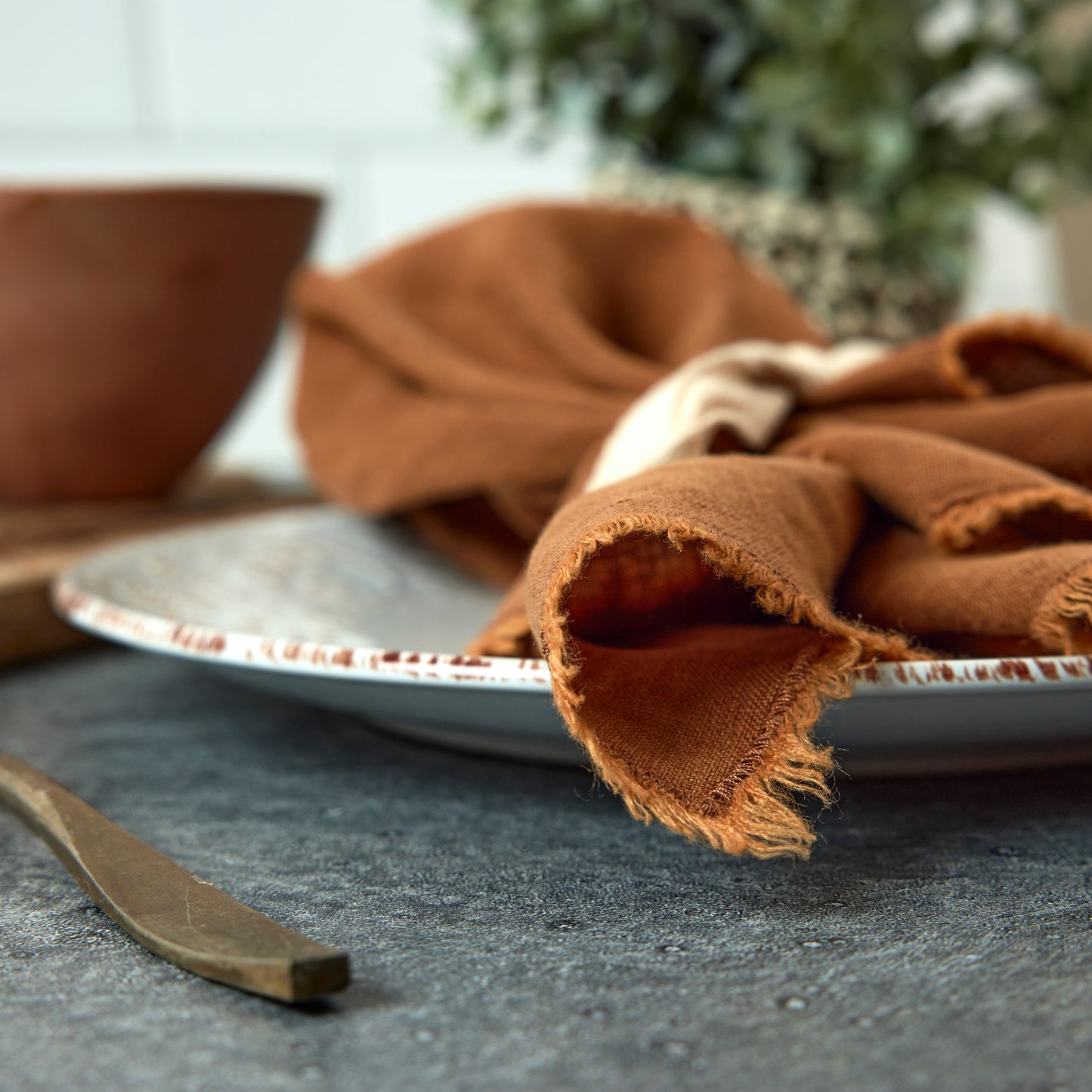 Fringed Stone Washed Napkin