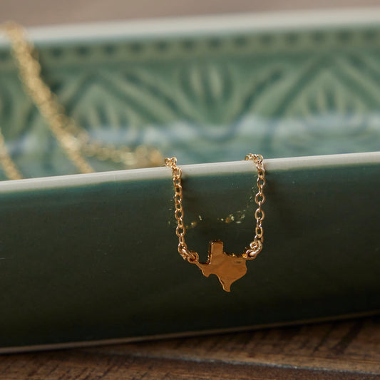 Gold Texas State Necklace
