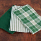 Green and White Waffle Weave Tea Towels