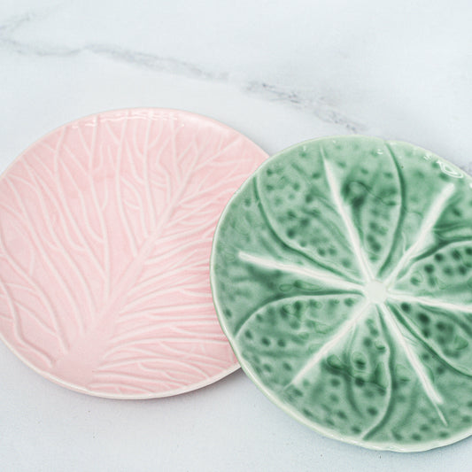 Hand-Painted Stamped Cabbage Plate