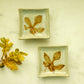 Stoneware Plate with Embossed Leaves