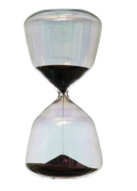 Iridescent Black Sand Hourglass