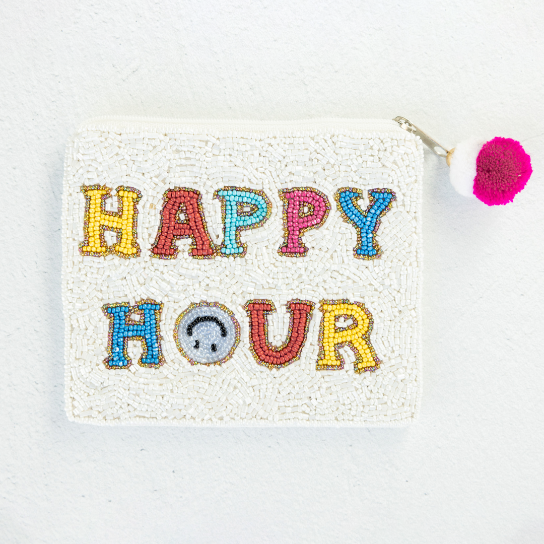 "Happy Hour" Beaded Coin Pouch