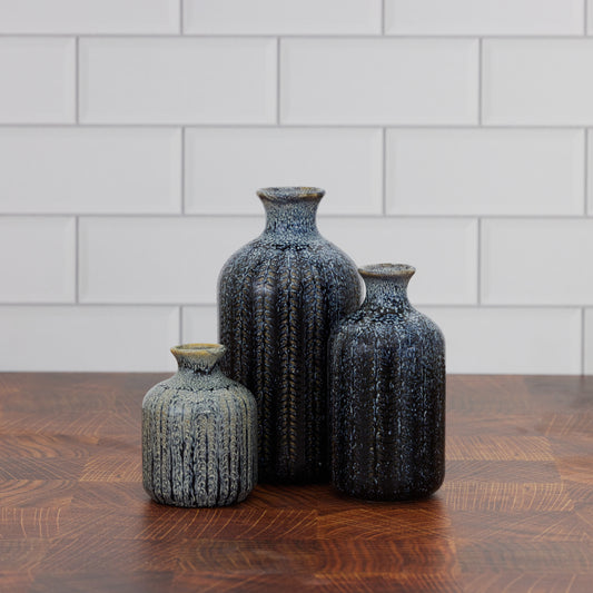 Marbled Stripe Stoneware Vase
