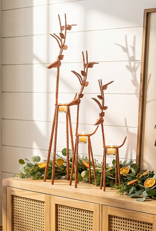 Rustic Reindeer with Tealight Holder