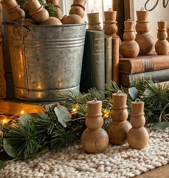 Snowman Mango Wood Ornament