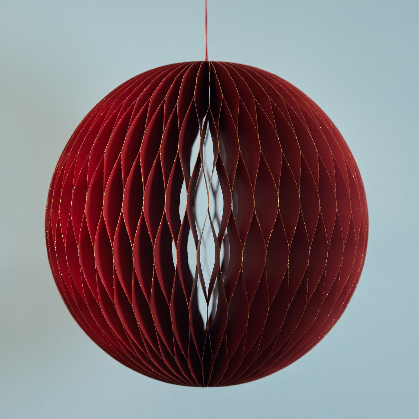 Red Honeycomb Ball Ornament