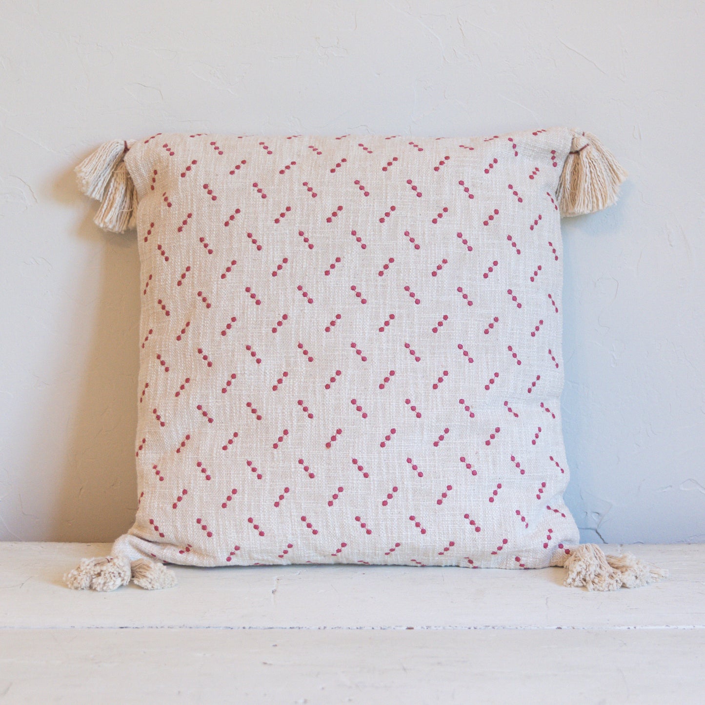 Embroidered Dot Pillow