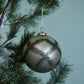 Silver Fern Pattern Round Ornament