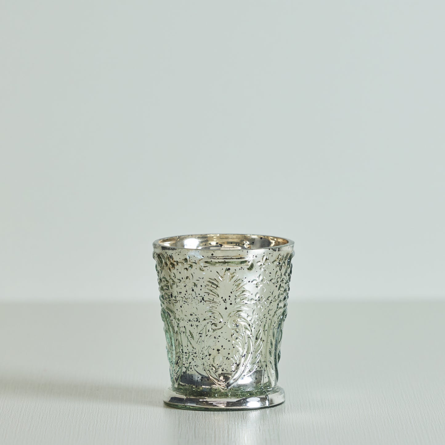Silver Mercury Glass Votive Holder