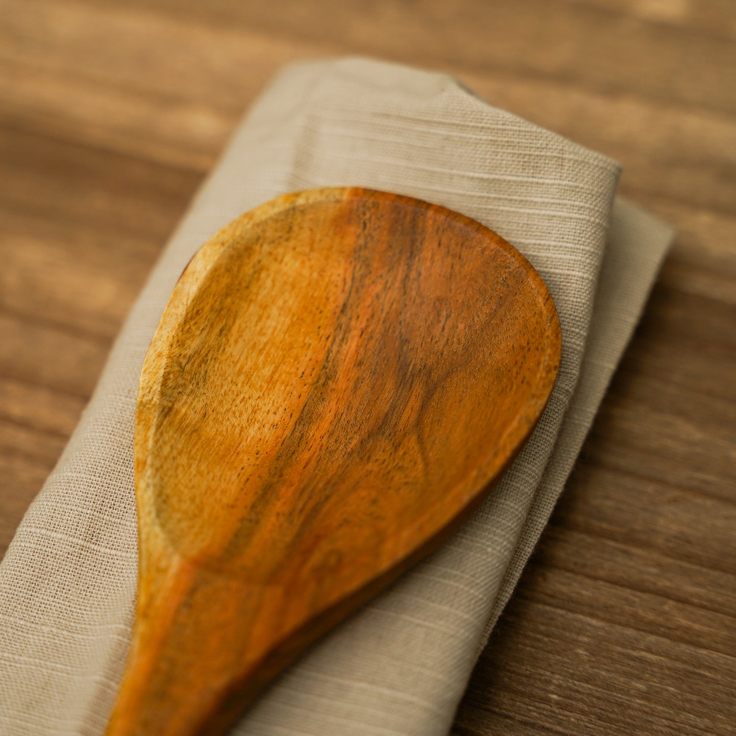 Tea Towel with Hand-Carved Spoon