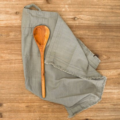 Tea Towel with Hand-Carved Spoon