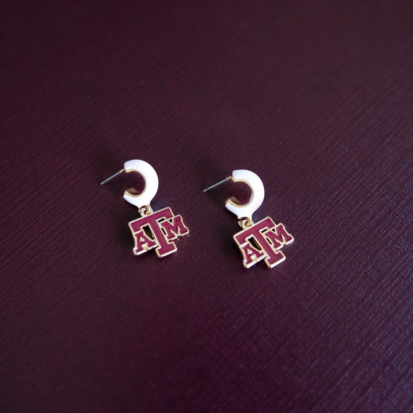 Collegiate Logo Enamel Huggie Hoop Earrings