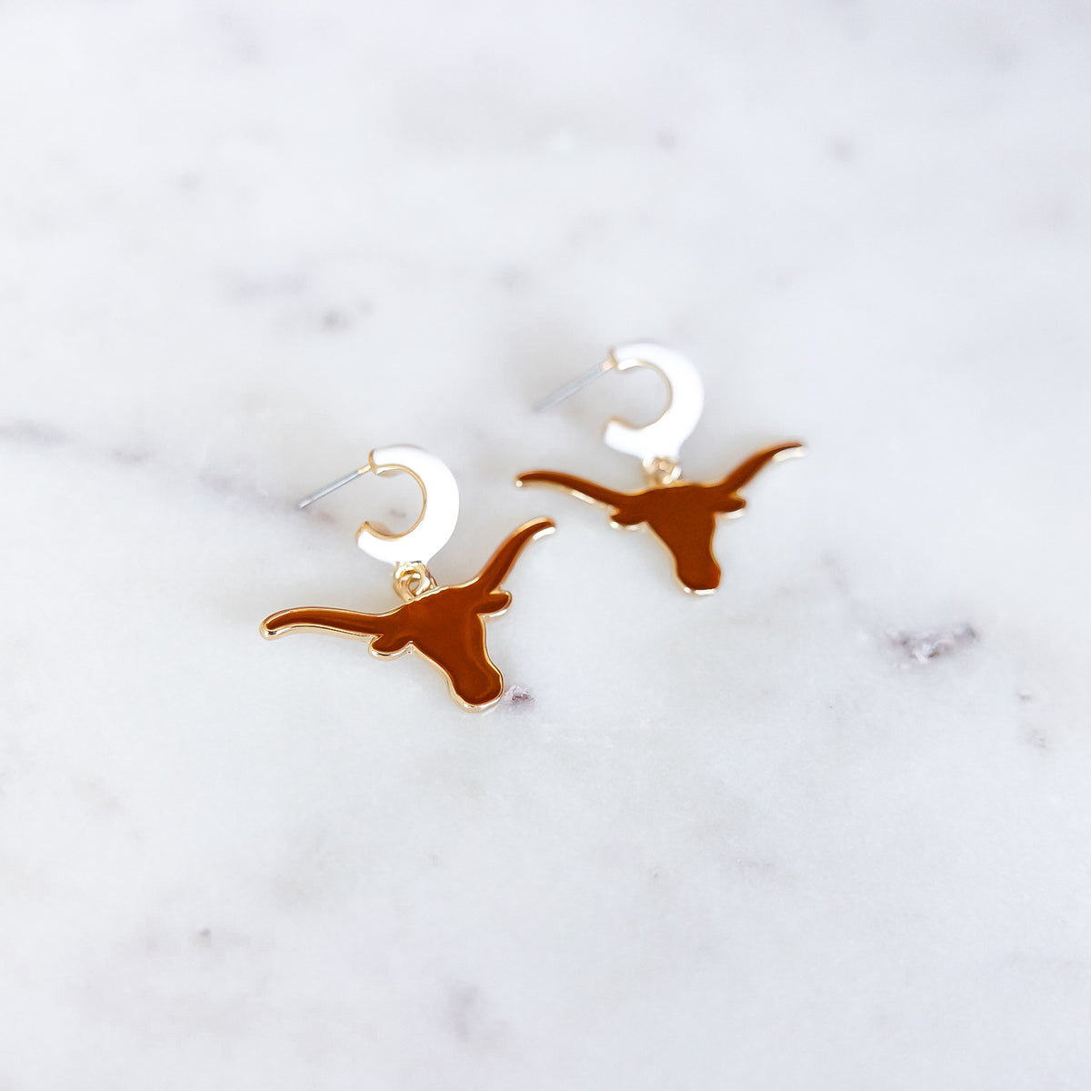 Collegiate Logo Enamel Huggie Hoop Earrings