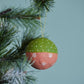 Two-Tone Paper Mache Ball Ornament