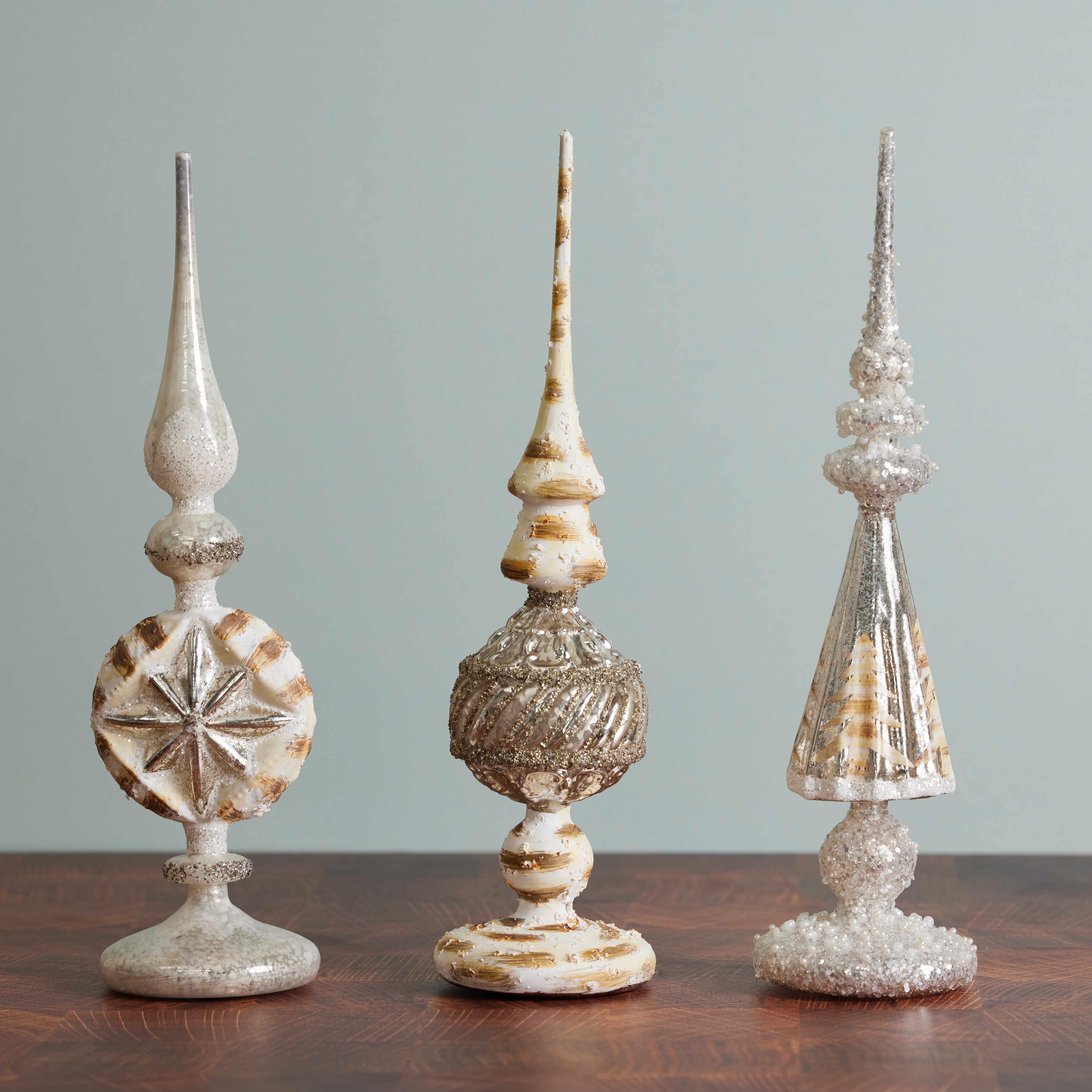 White Mercury Glass LED Finial | 80 Acre Market – 80AcreMarket.com