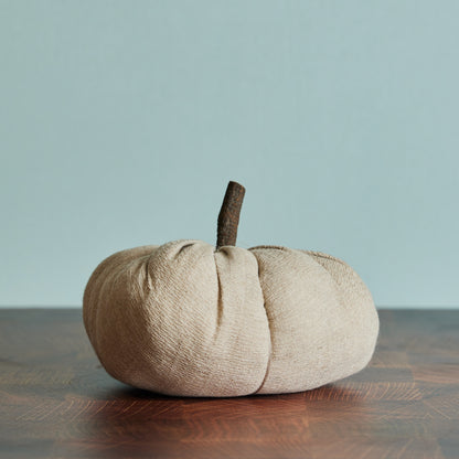 Wood Stem Fabric Pumpkin