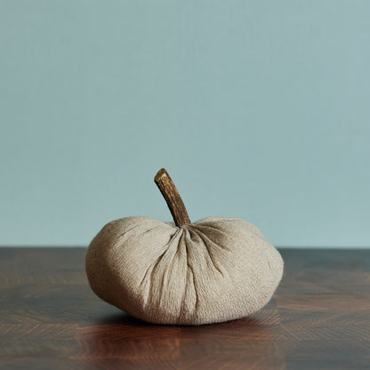 Wood Stem Fabric Pumpkin