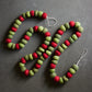 Red & Green Wool Felt Ball Garland