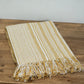 Yellow Striped Throw with Tassels