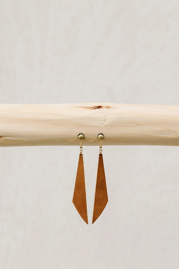 Geometric Leather Earrings