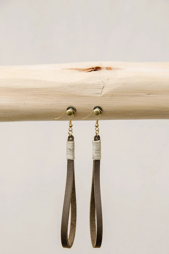 Handmade Leather Loop Earrings