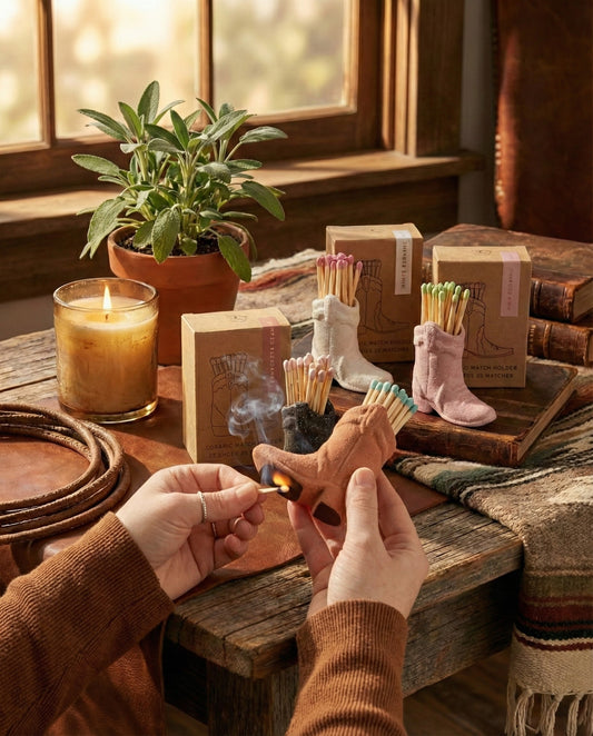 Cowboy Boot Vintage Match Holders