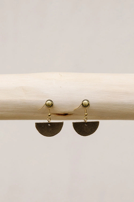 Half Circle Leather Earring