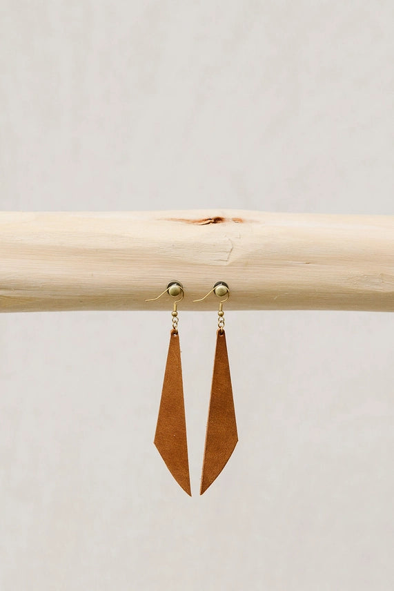 Geometric Leather Earrings