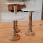 White Marble Top & Wooden Display Stands