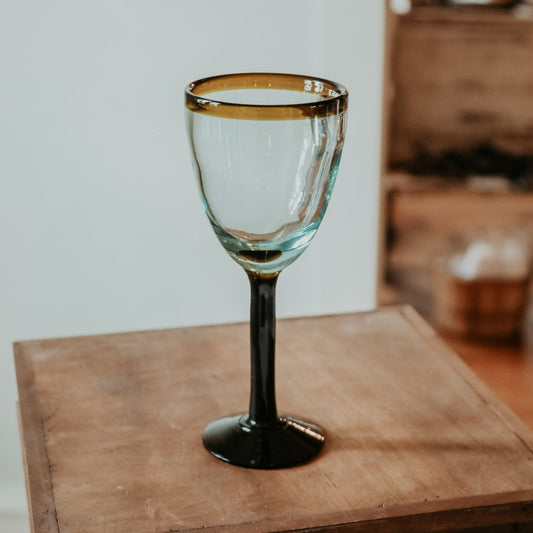 Amber Rim Wine Glasses