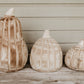 Carved Natural Wood Pumpkins