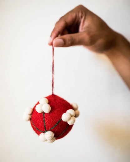 Wool Felt Ball Ornaments, Small