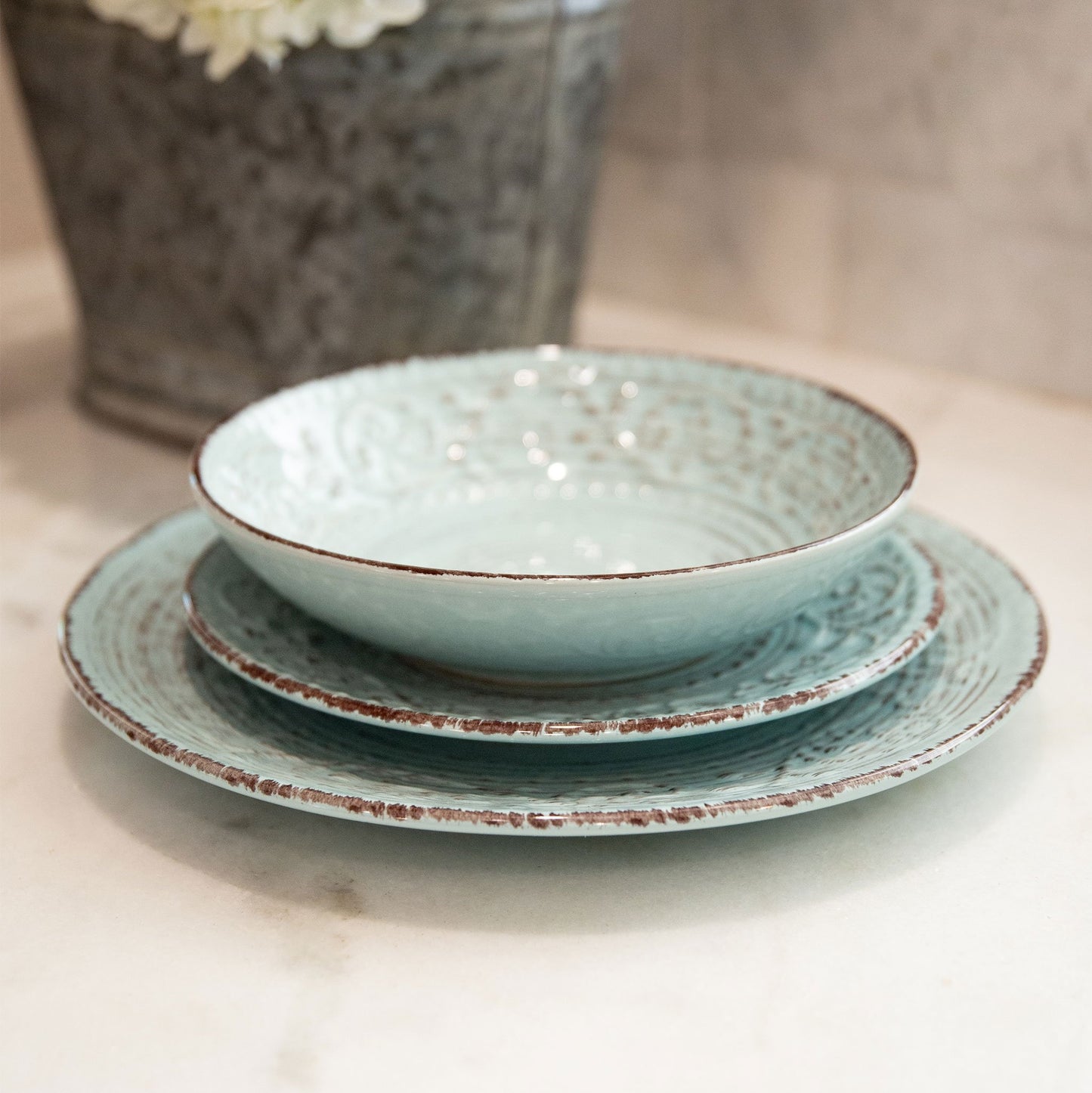 Rustic Flare Blue Salad Plate