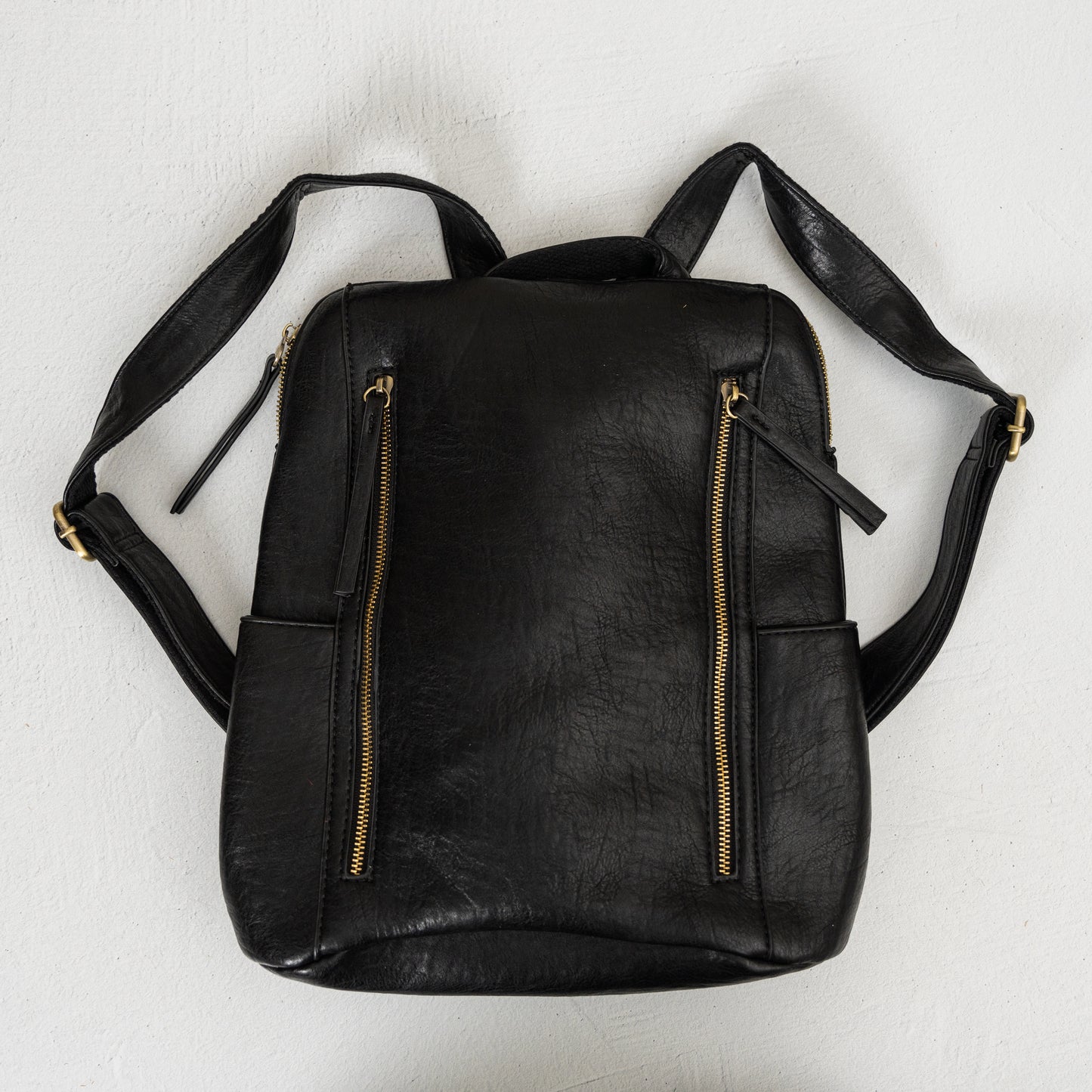 Black Double Zip Backpack