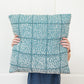 Blue Woven Grid Pattern Pillow