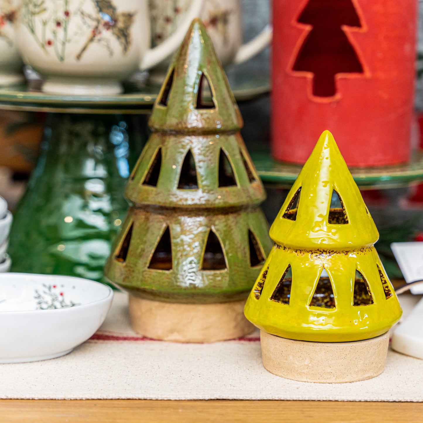 Ceramic Christmas Tree Lanterns