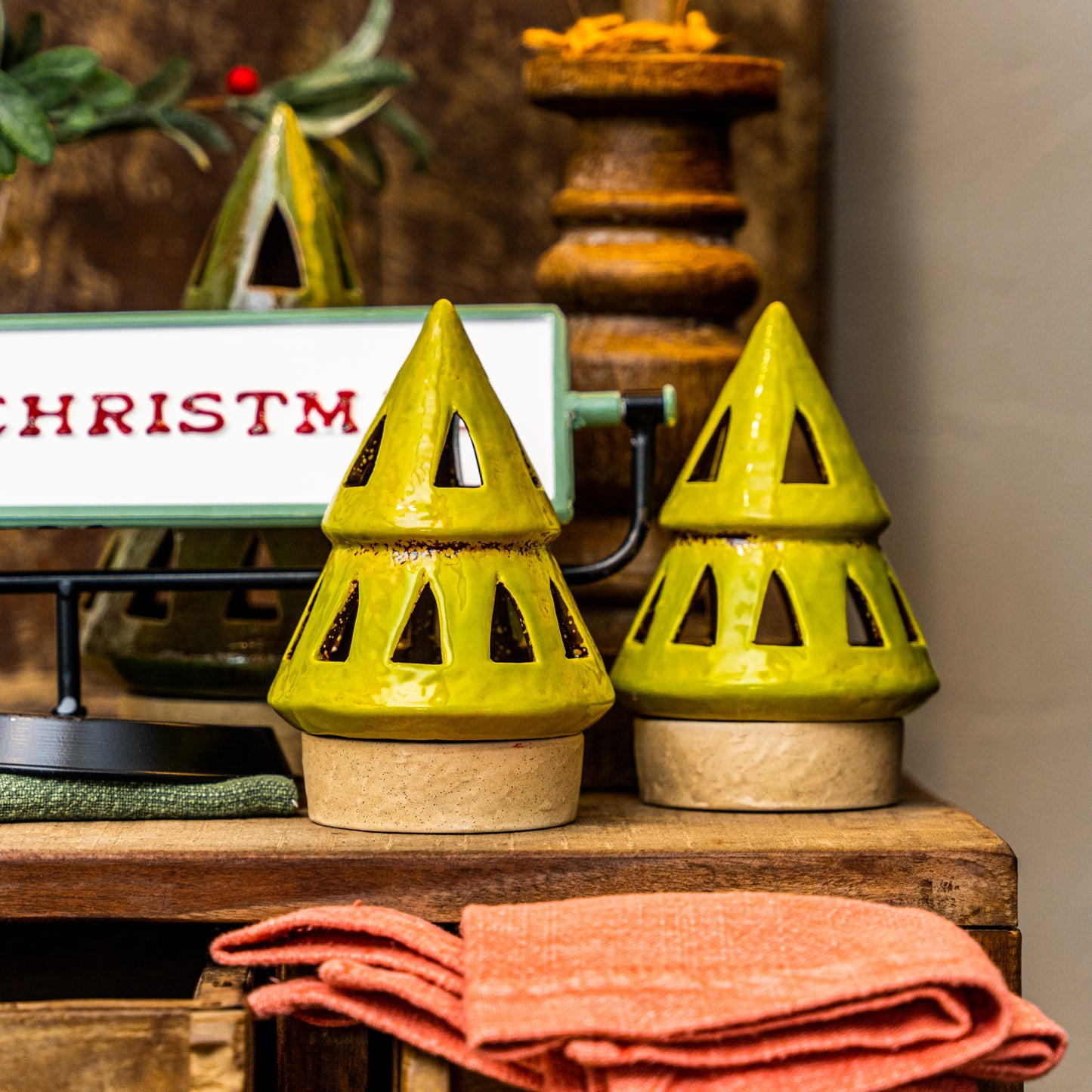 Ceramic Christmas Tree Lanterns