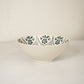 Cream & Blue Hand-Stamped Stoneware Bowl