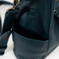Dark Blue Leather Bucket Bag