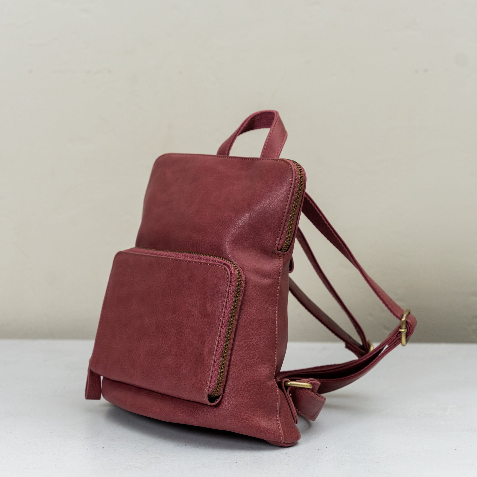 Dusty Raspberry Leather Backpack –
