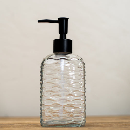 Embossed Glass Soap Dispenser