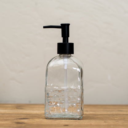 Embossed Glass Soap Dispenser