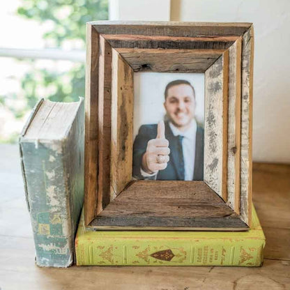 Recycled Natural Wood Photo Frames