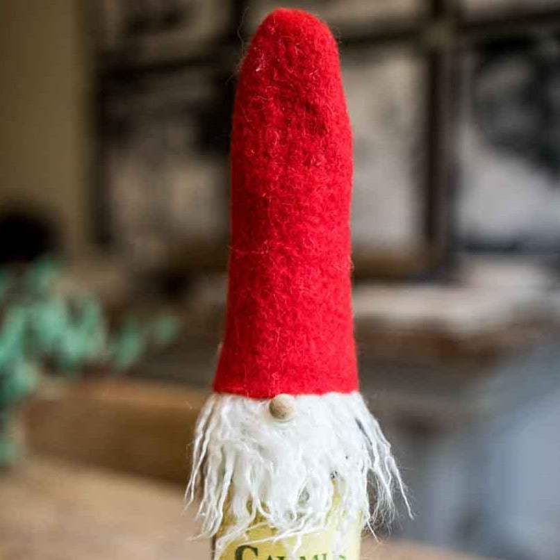Santa Gnome Wine Toppers, Set of 4